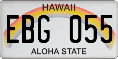 HI license plate EBG055