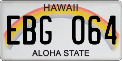HI license plate EBG064