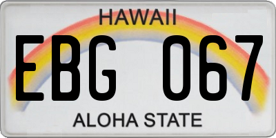 HI license plate EBG067