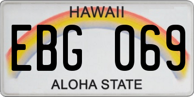 HI license plate EBG069