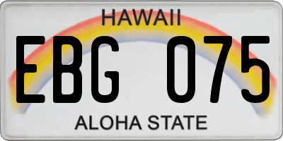 HI license plate EBG075
