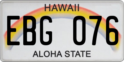 HI license plate EBG076