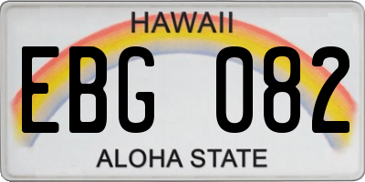 HI license plate EBG082