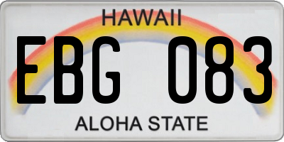 HI license plate EBG083