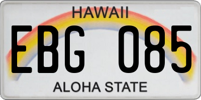 HI license plate EBG085