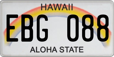 HI license plate EBG088