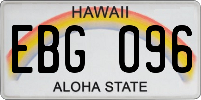 HI license plate EBG096