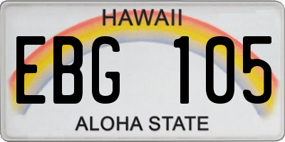 HI license plate EBG105