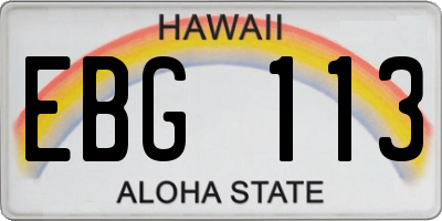 HI license plate EBG113