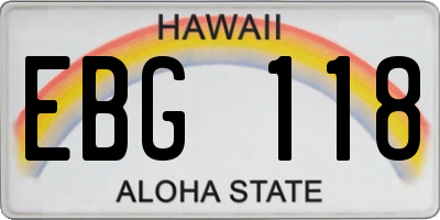 HI license plate EBG118