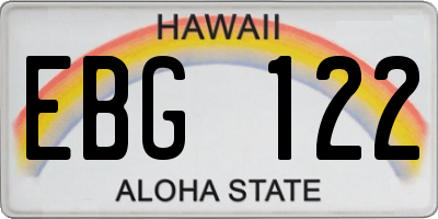 HI license plate EBG122