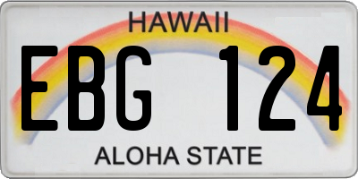 HI license plate EBG124