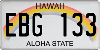 HI license plate EBG133