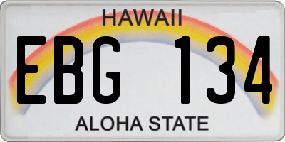 HI license plate EBG134