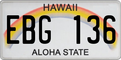 HI license plate EBG136
