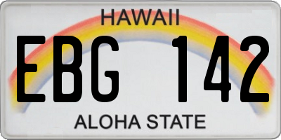 HI license plate EBG142