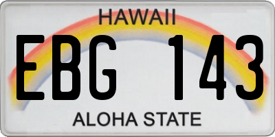HI license plate EBG143