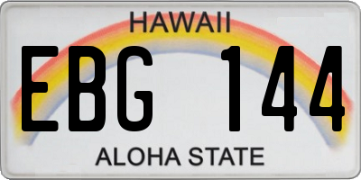 HI license plate EBG144