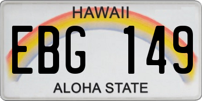 HI license plate EBG149