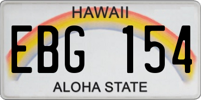 HI license plate EBG154