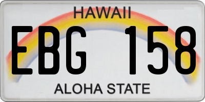 HI license plate EBG158