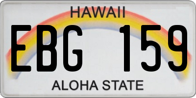 HI license plate EBG159