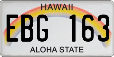 HI license plate EBG163