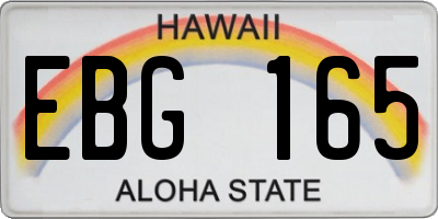 HI license plate EBG165