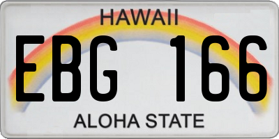 HI license plate EBG166