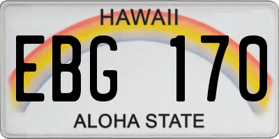 HI license plate EBG170