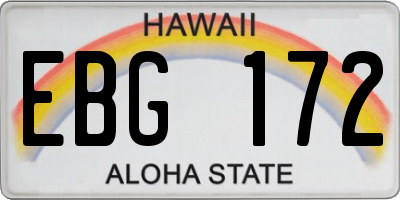 HI license plate EBG172