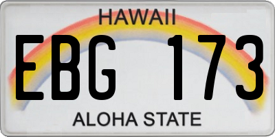 HI license plate EBG173