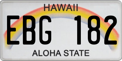 HI license plate EBG182