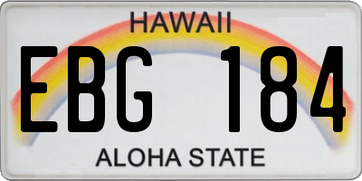 HI license plate EBG184