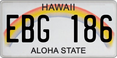 HI license plate EBG186