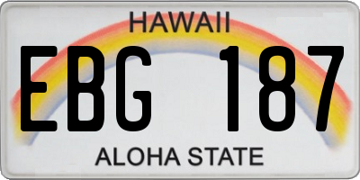 HI license plate EBG187