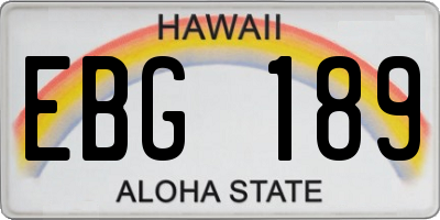 HI license plate EBG189