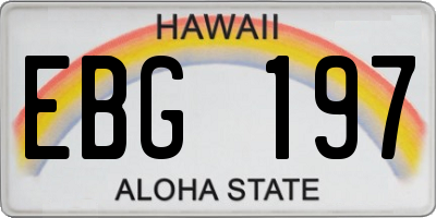 HI license plate EBG197