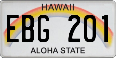 HI license plate EBG201