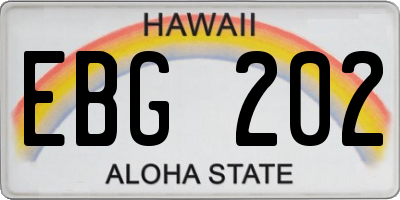 HI license plate EBG202