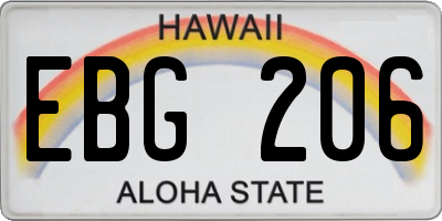 HI license plate EBG206