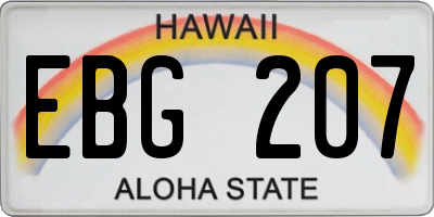 HI license plate EBG207