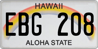 HI license plate EBG208
