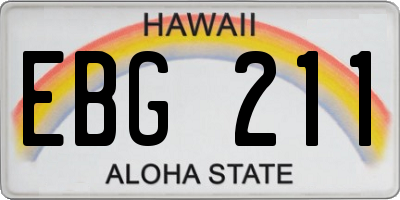 HI license plate EBG211