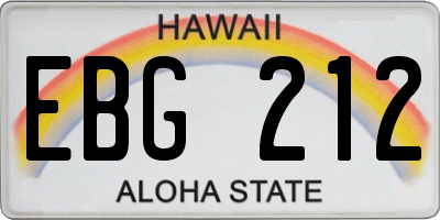 HI license plate EBG212
