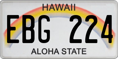 HI license plate EBG224