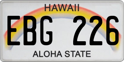HI license plate EBG226