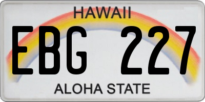 HI license plate EBG227