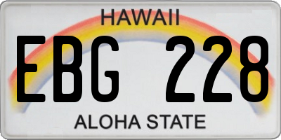 HI license plate EBG228