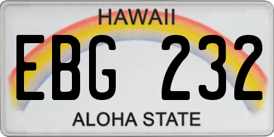HI license plate EBG232